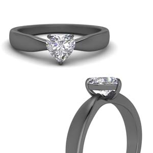 Black Gold Bow Solitaire Ring