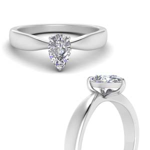 Tapered Pear Diamond Solitaire Ring