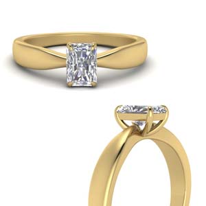 Yellow Gold Radiant Cut Solitaire Rings