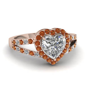 Heart Shaped Split Engagement Ring