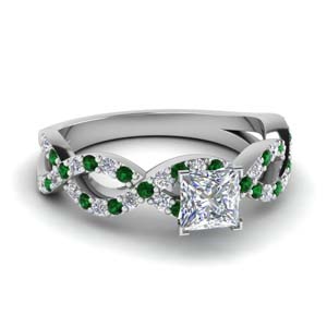 emerald princess cut diamond ring