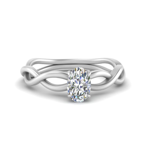 Twisted Oval Moissanite Ring