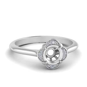 Flower Petal Halo Wedding Ring