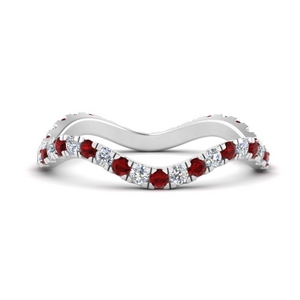 Wave Eternity Ring With Ruby