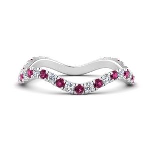 Pink Sapphire Wave Eternity Band