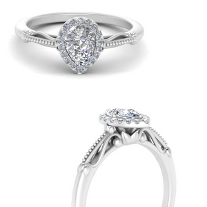 Halo Floral Lab Diamond Ring