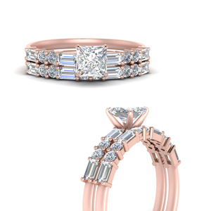 Princess Cut Lab Diamond Ring Sets 