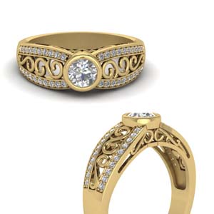 Vintage Bezel Set Diamond Ring