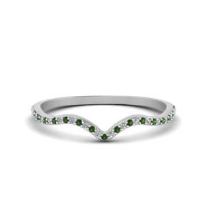 Thin Emerald Curved Band