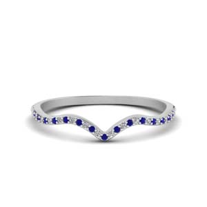 Thin Curved Sapphire Wedding Band