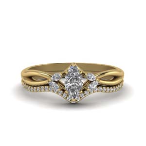 Marquise Shaped Lab Diamond Ring Sets