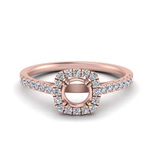 Square Halo French Pave Ring Setting