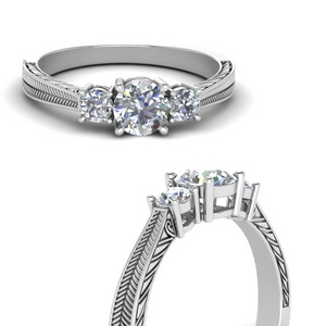 Cathedral 3 Stone Moissanite Ring