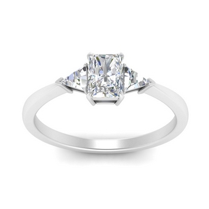 Tapered Trillion 3 Stone Radiant Cut Engagement Diamond Ring In 950 ...