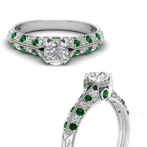 High Setting Vintage Emerald Ring