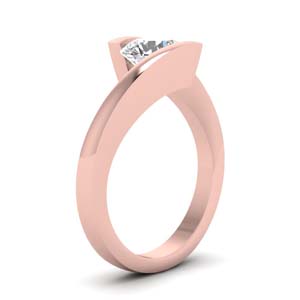 Fascinating Diamonds Tension Set Solitaire Round Cut Engagement Ring 950 Platinum
