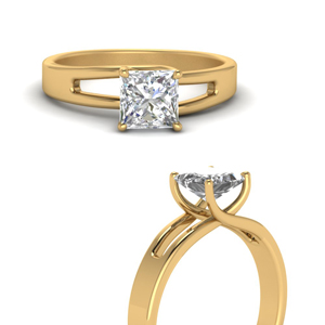 Split Shank Princess Cut Diamond Ring