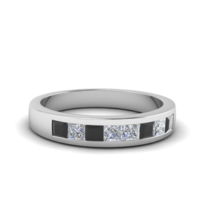 platinum black diamond wedding band