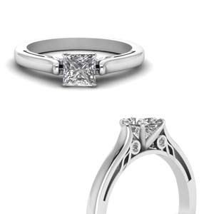 Profile Bezel Set Small Diamond Ring