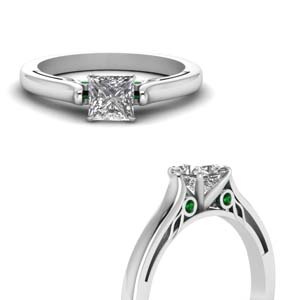Princess Cut Cathedral Wedding Ring