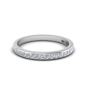 diamond channel wedding band