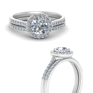 Halo Ring With Matching Pave Band