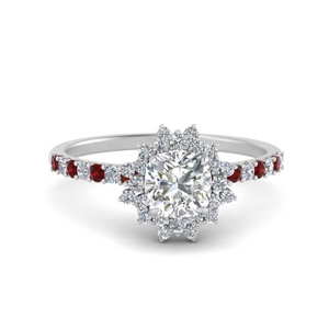 Floral Art Deco Engagement Ring