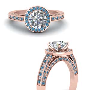Topaz Halo Matching Wedding Ring