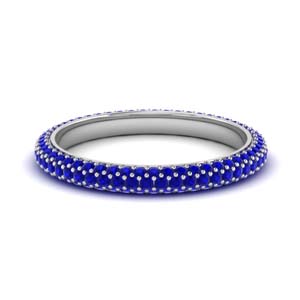 Blue Sapphire Diamond Eternity Bands