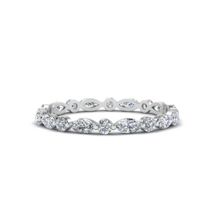 Thin Marquise And Round Eternity Band