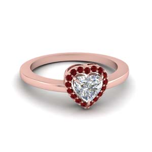 Heart Diamond Halo Ring