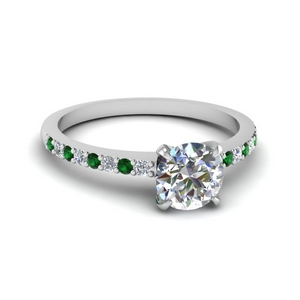 Delicate Emerald Engagement Ring