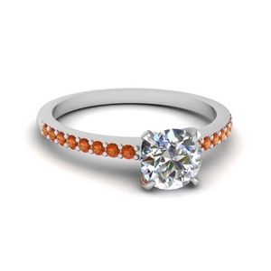 Petite Engagement Ring With Orange Sapphire