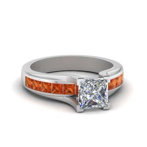 Channel Set Square Wedding Ring