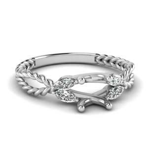 twisted leaf semi mount diamond engagement ring in FD1084SMR NL WG