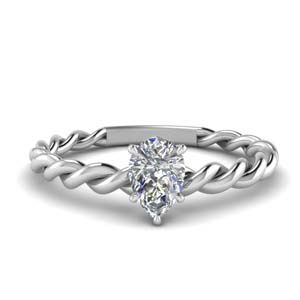 Platinum Pear Shaped Solitaire Rings