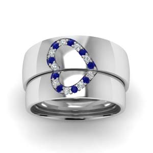 sapphire bands white gold