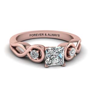 Rose Gold 3 Stone Engagement Rings