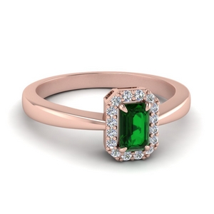 Emerald Gemstone Halo Ring