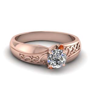 3 Stone Round Engagement Rings
