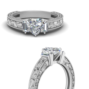 Heart Diamond Vintage Engagement Rings