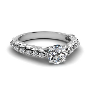 Leaf Design Petite Wedding Ring