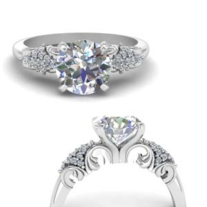 Round Filigree Diamond Ring