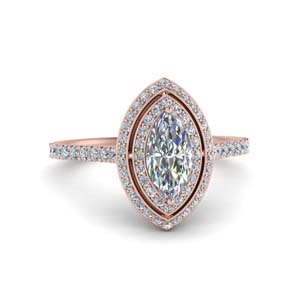 Pave Marquise Diamond Halo Ring