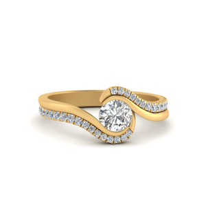 Bezel Set Diamond Twisted Ring