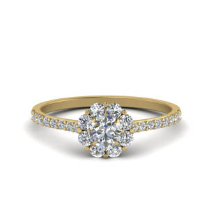 Flower Halo Diamond Ring