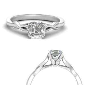 Nature Inspired Single Diamond Ring