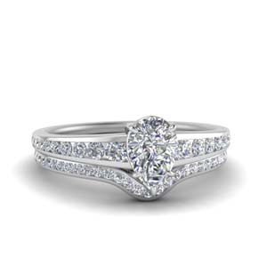 Pear Shaped Wedding Sets White Gold