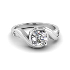 Swirl Solitaire Lab Diamond Ring
