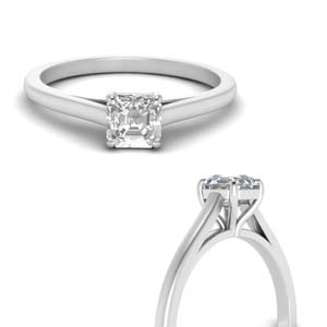 Single Asscher Cut Diamond Ring